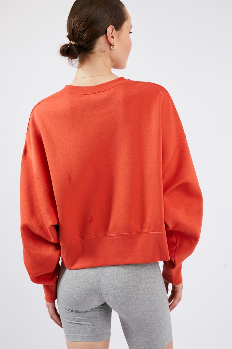 nike sportswear women's essentials fleece cropped crew mantra orange