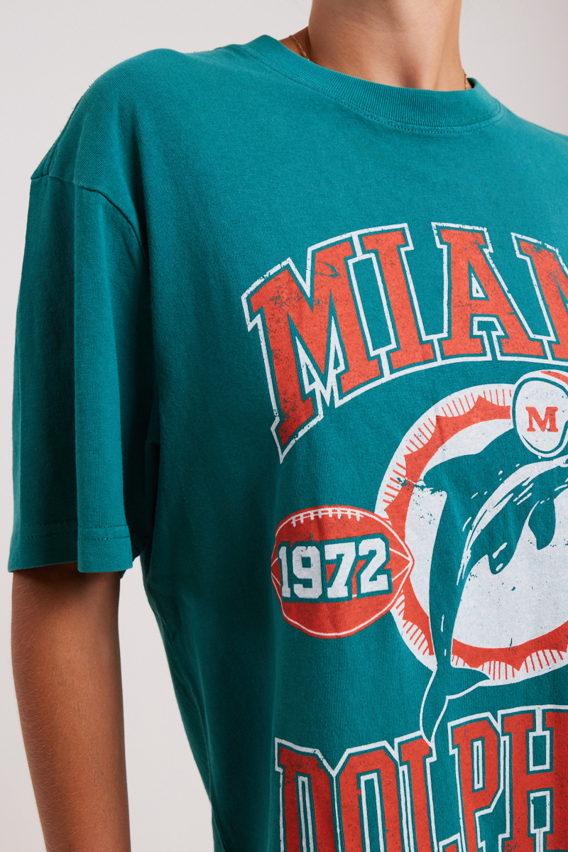 NFL Miami Dolphins Mesh T-Shirt - teal - XL - TMC Vintage Clothing