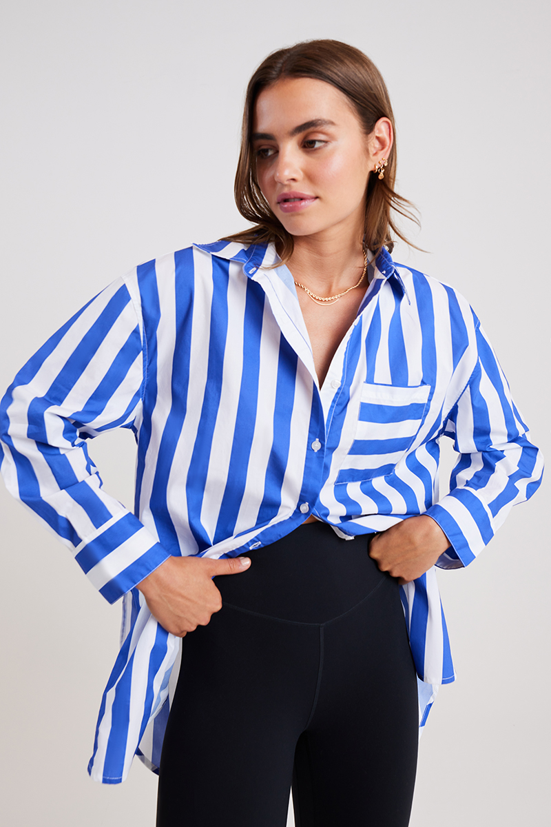 Stylerunner Resort Shirt Cobalt Stripe Stylerunner