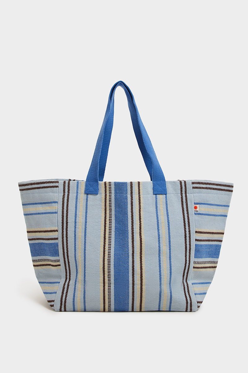 Liido Blanket Stripe Tote Bag Blue Stripe