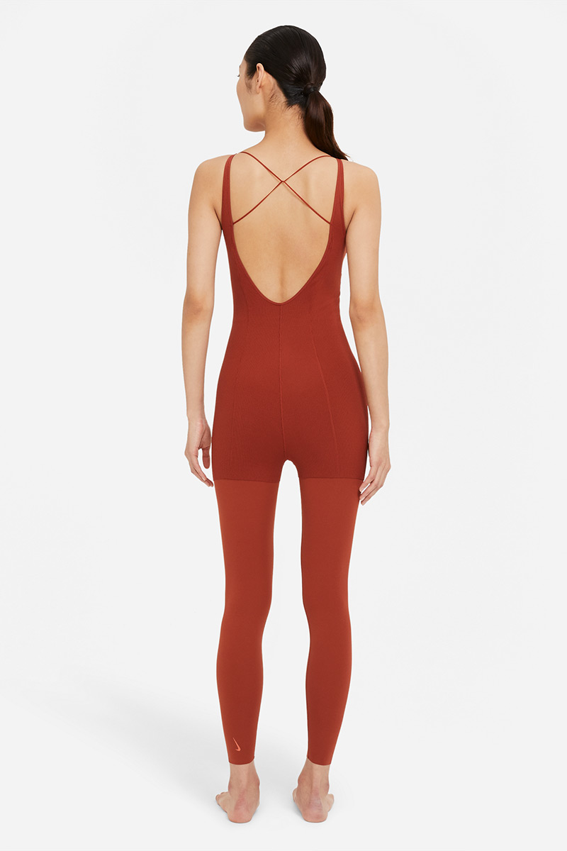 Nike Yoga Luxe Layered 7/8 Jumpsuit Rugged Orange Stylerunner