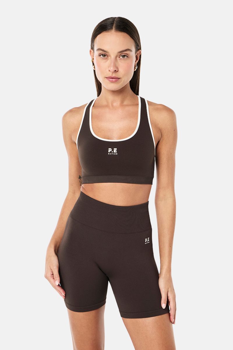 P.E Nation Adaption Seamless Sports Bra Coffee/Whisper White