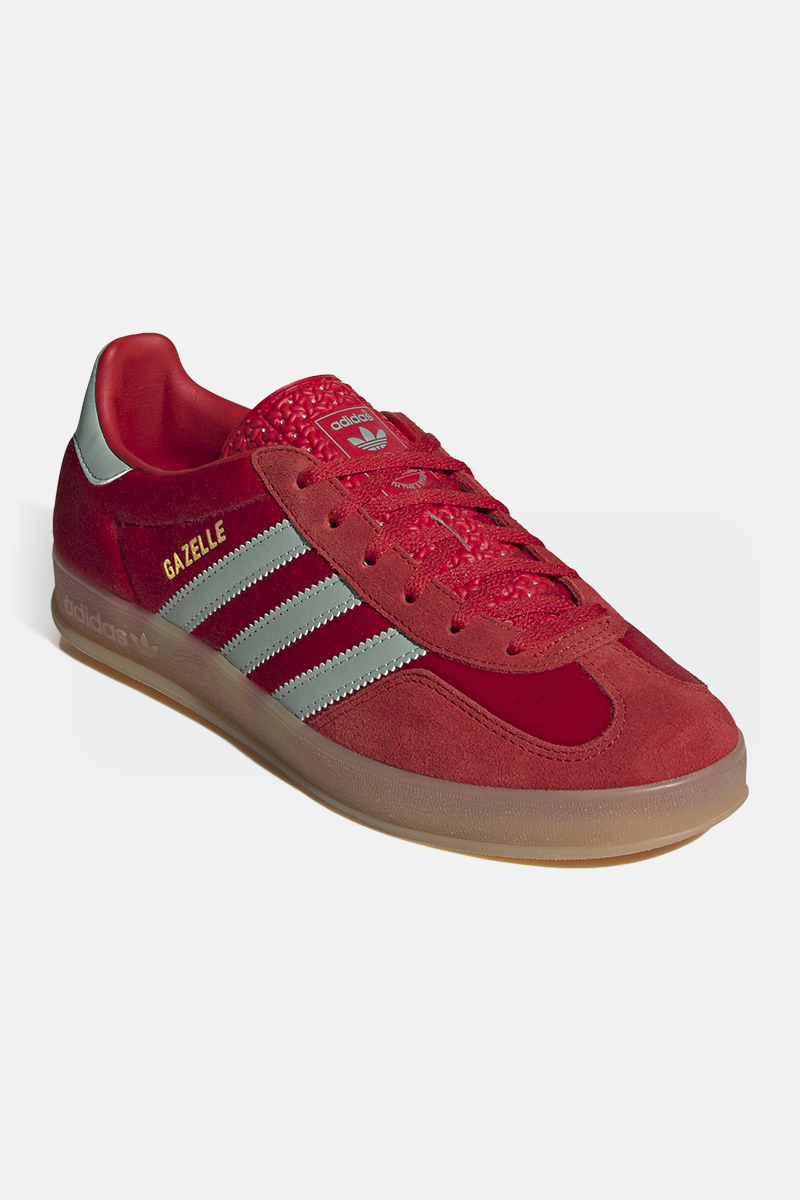 adidas gazelle silver green womens adidas Gazelle Indoor Womens Lifestyle Shoes Better Scarlet Wonder White Gum  JI2756  Shoe Palace