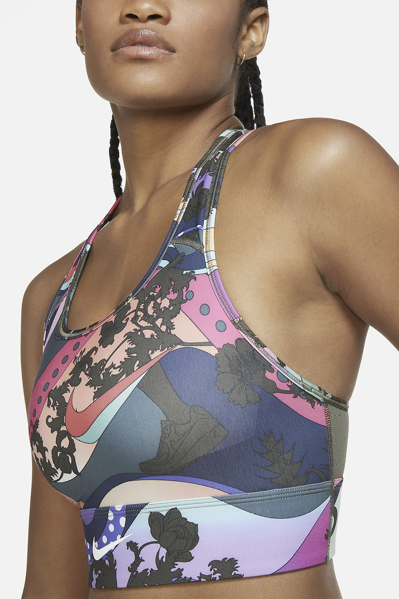 Swoosh Icon Clash Printed Sports Bra