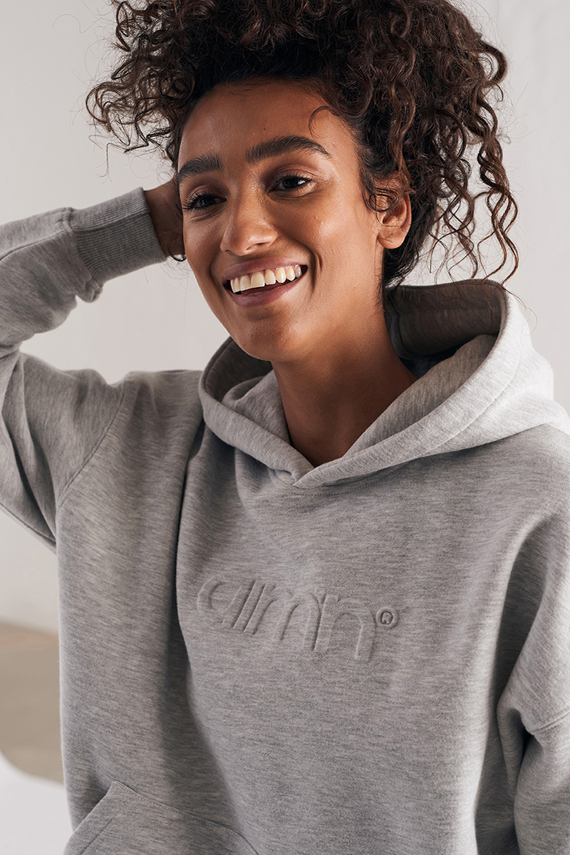 AIMN Melange Logo Sweat Hoodie Light Grey | Stylerunner