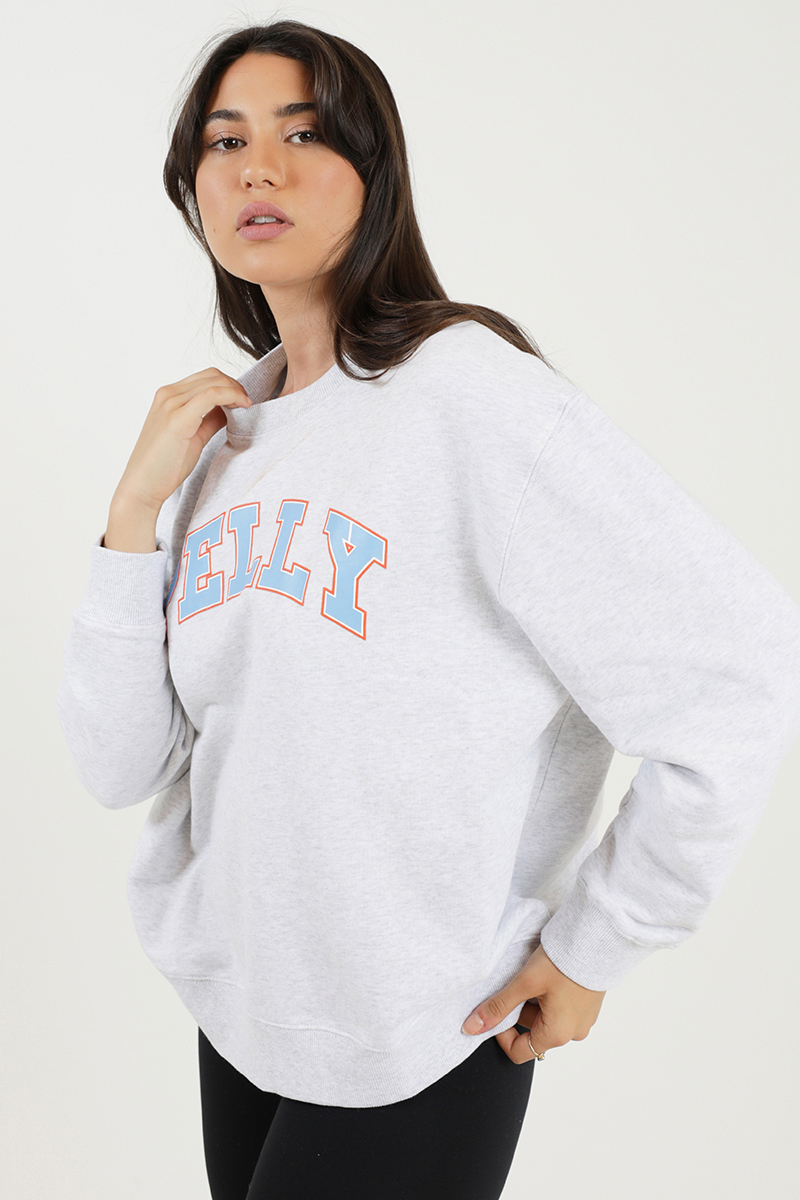 Ena Pelly Collegiate Pelly Sweater White Marle | Stylerunner