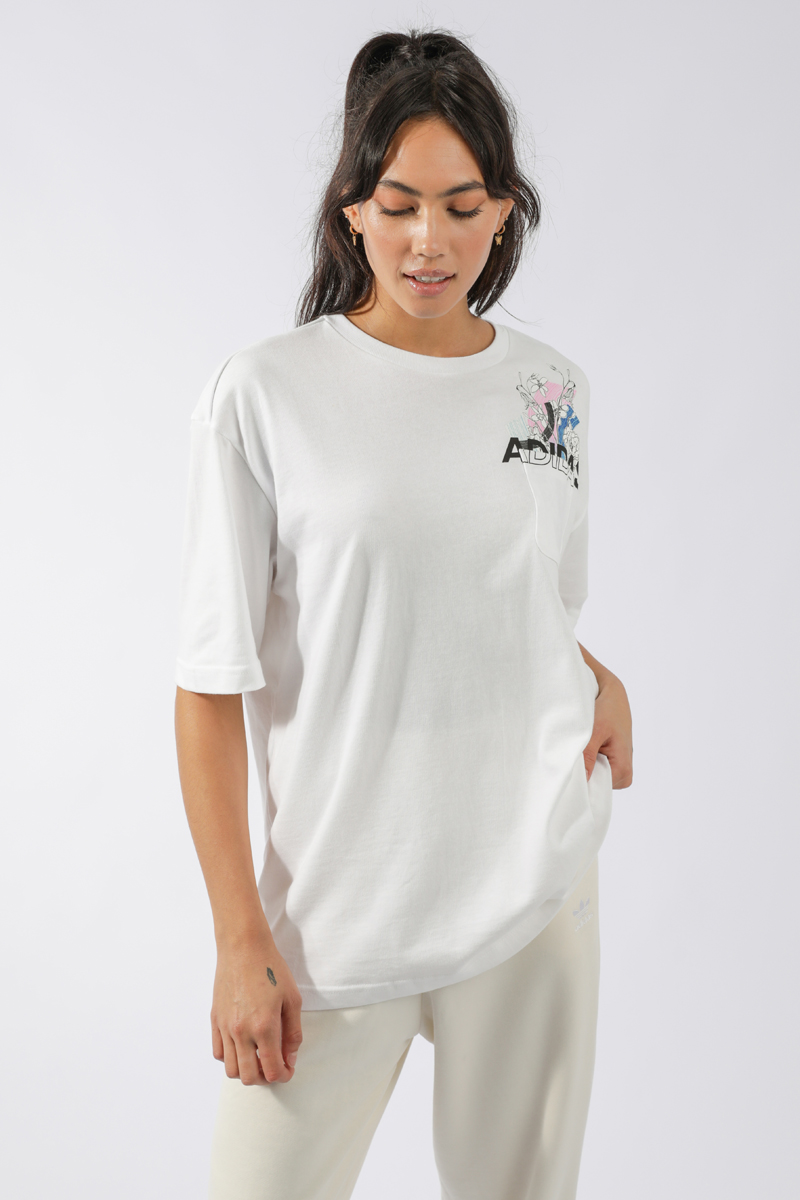 adidas Nini Sum Graphic Tee White | Stylerunner