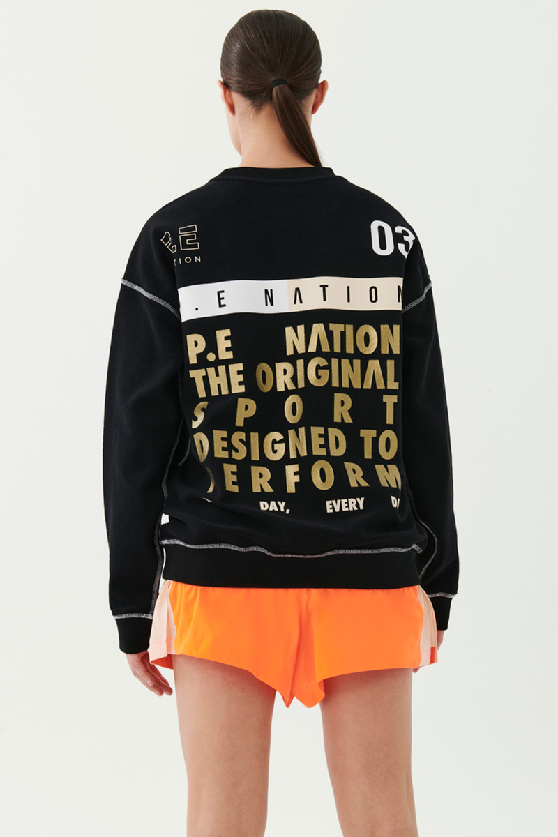 pe nation off side sweat in black