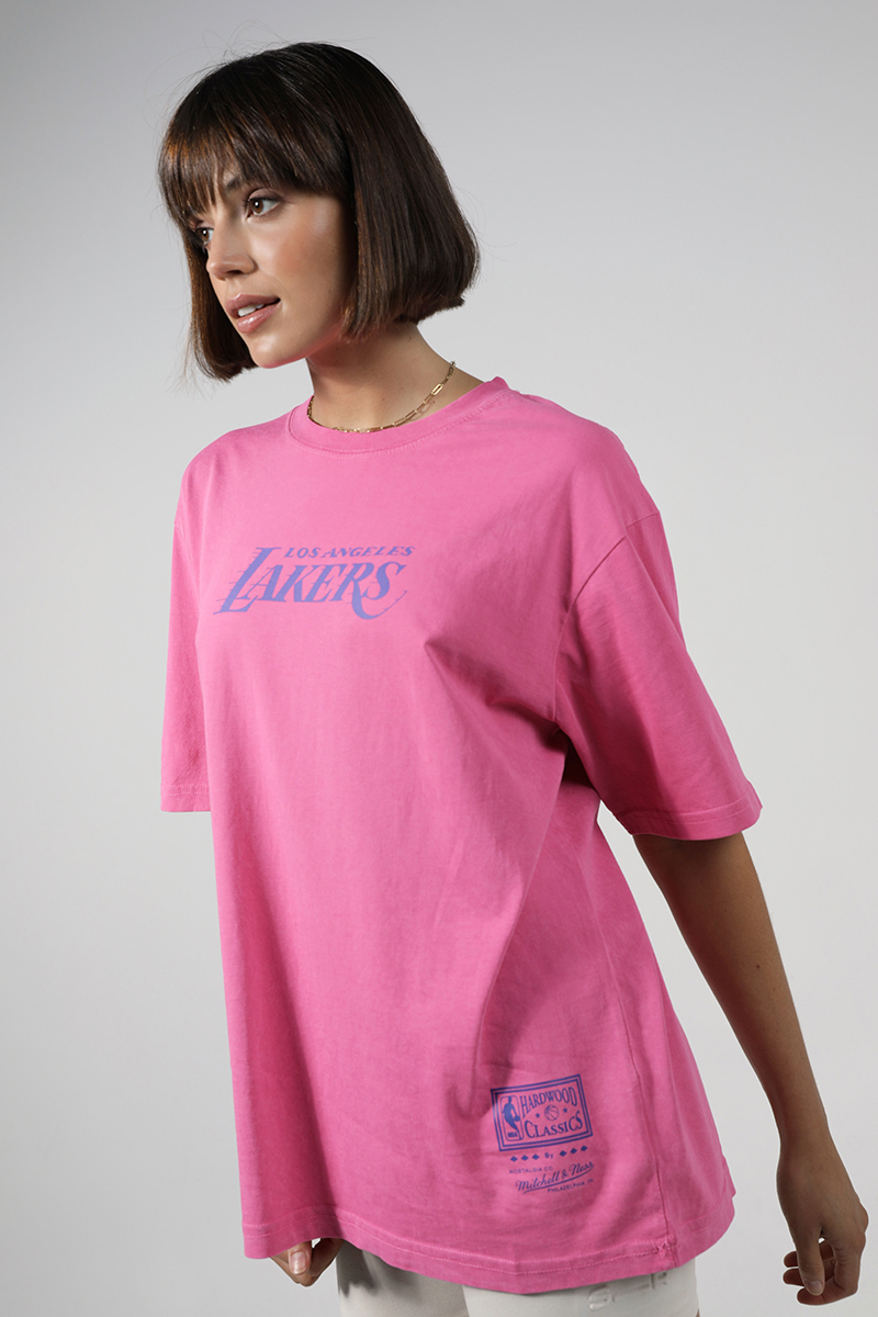 LOS ANGELES LAKERS CLASSIC CHENILLE SJ TEE (PINK) – Pro Standard