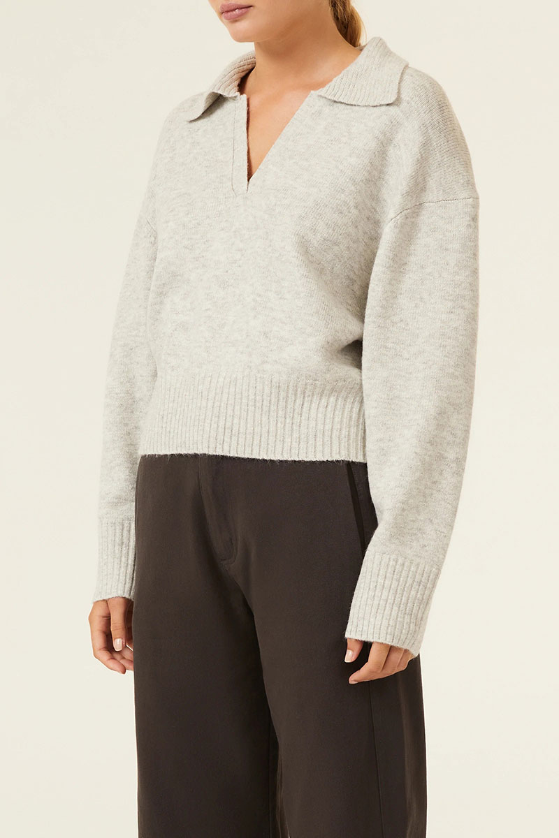 Nude Lucy Kinsley Rugby Knit Grey Marle | Stylerunner