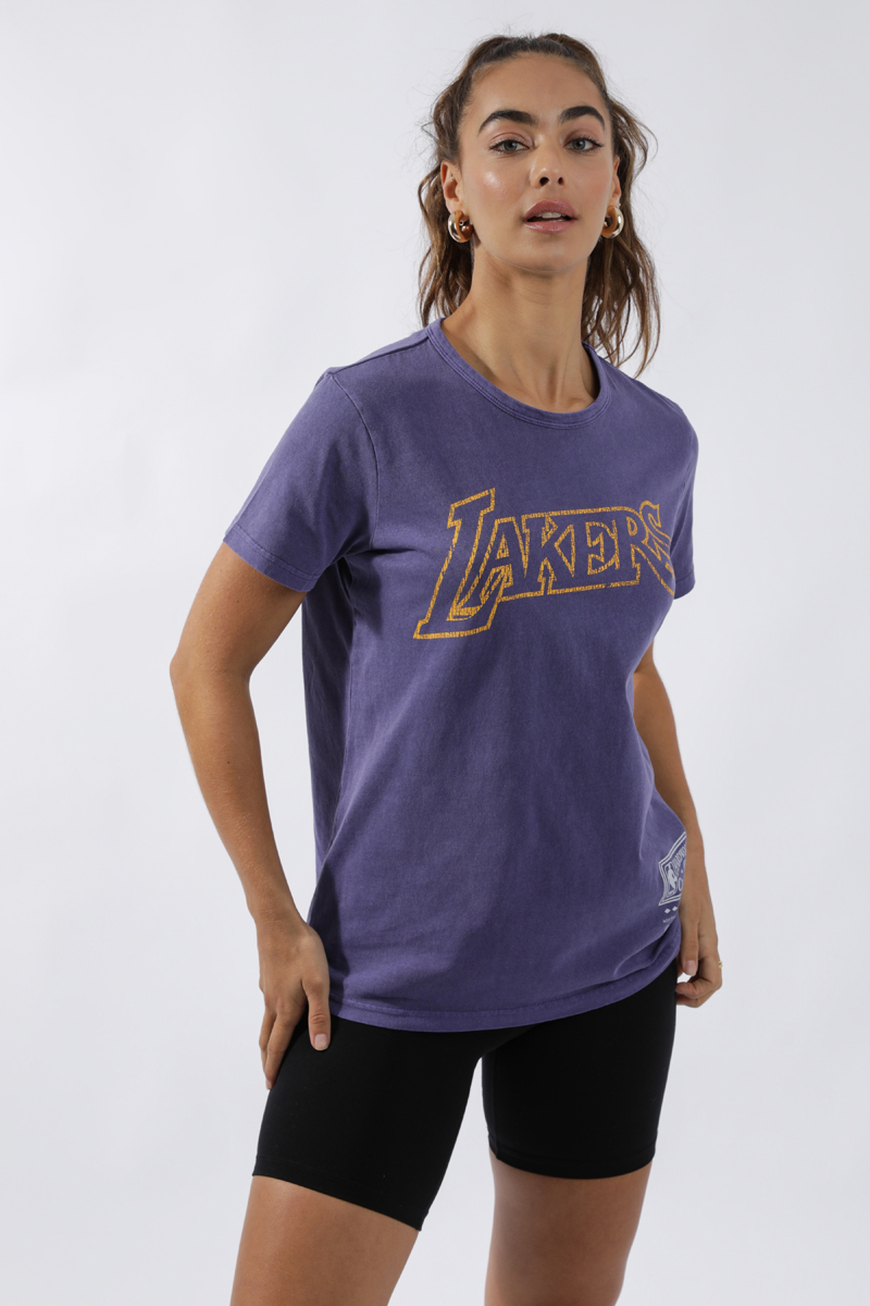 Mitchell & Ness Vintage Team Logo Tee Lakers - Los Angeles Lakers Faded ...