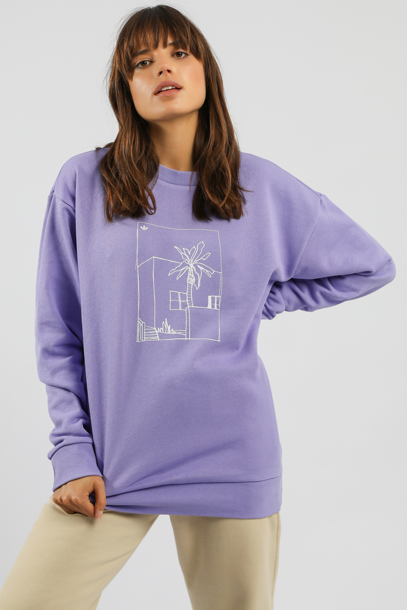 adidas Originals Graphic Crew Sweatshirt Lilac |