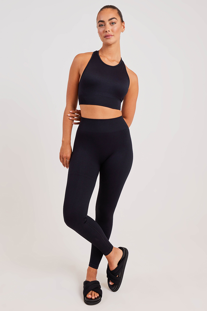 Stylerunner Ribbed Seamless Legging Onyx | Stylerunner