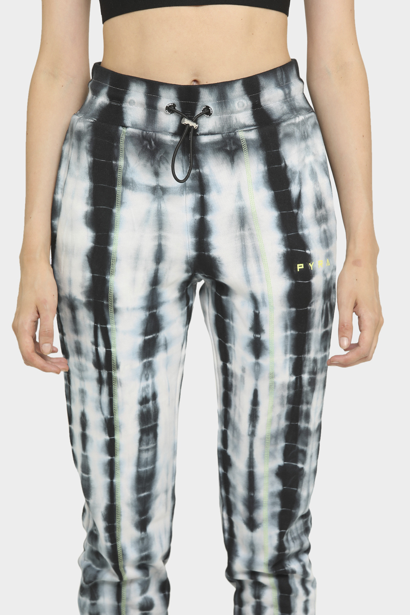 blue tie dye track pants