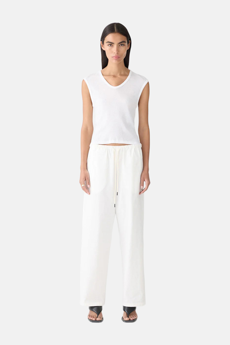 Bassike Crushed Cotton Minimal Pant Natural