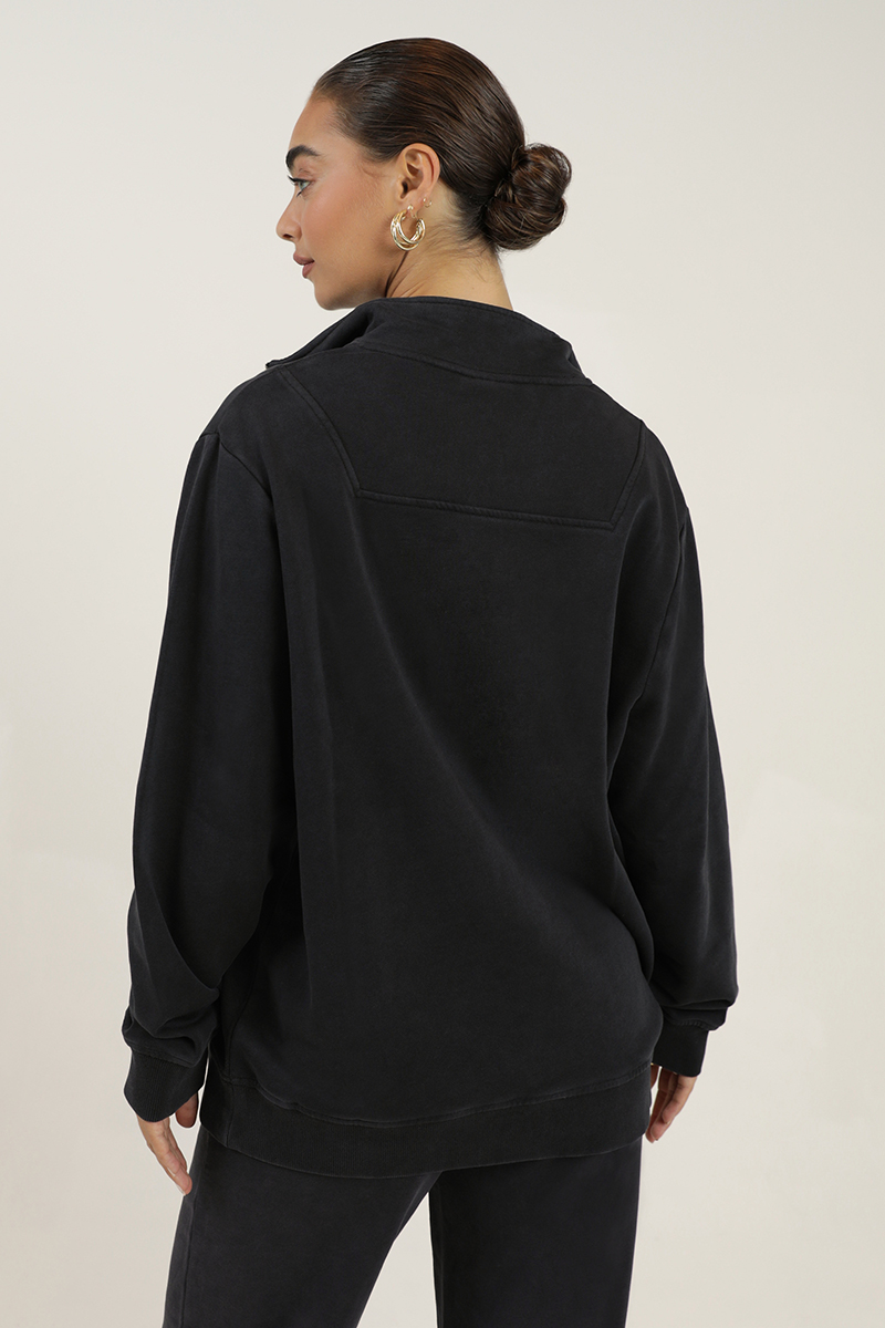 Stylerunner Prep Vintage Quarter Zip Onyx | Stylerunner