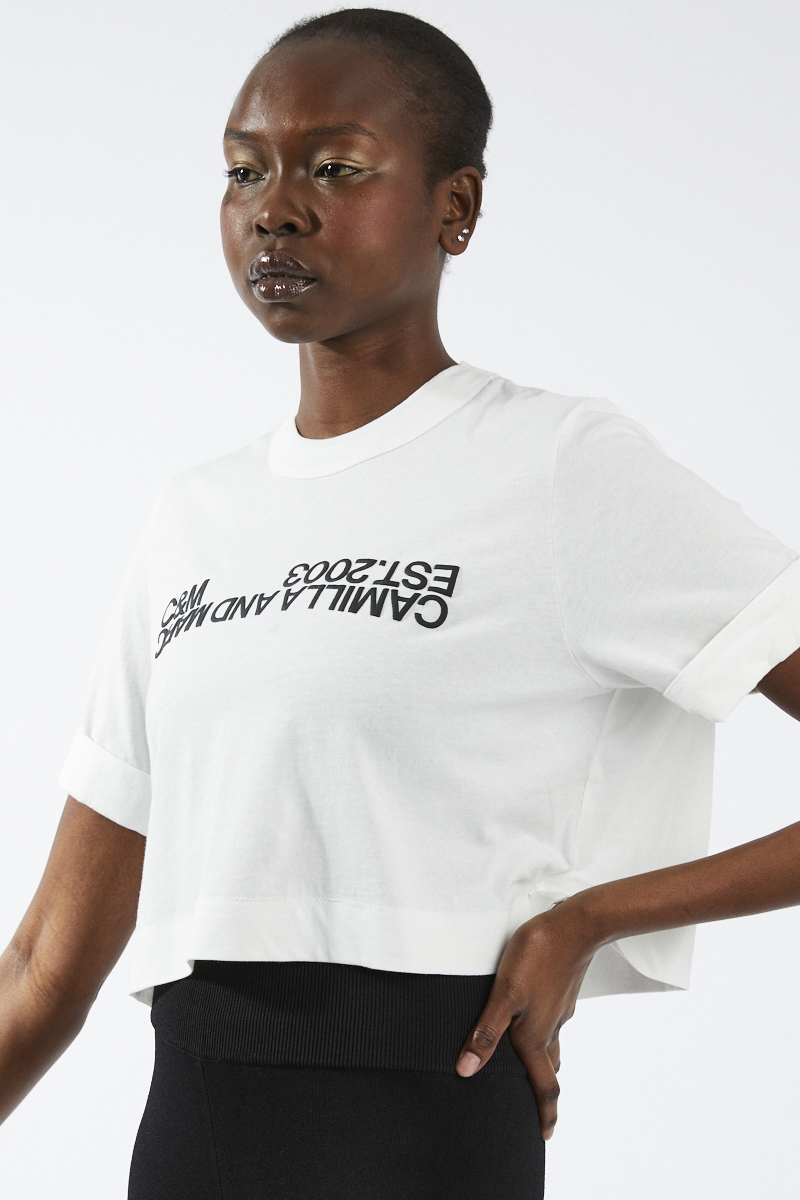 Amelia Crop Logo Tee
