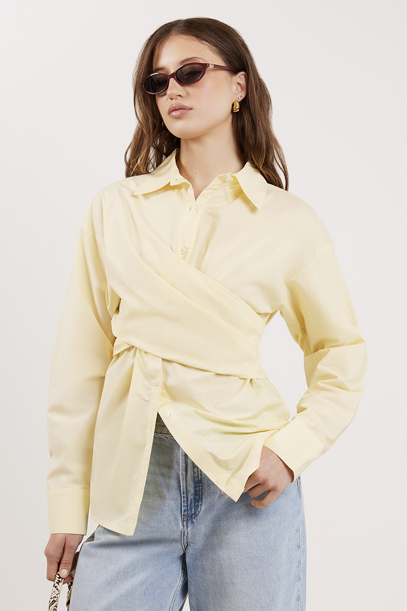 Ode Taylor Wrap Shirt Lemon Curd
