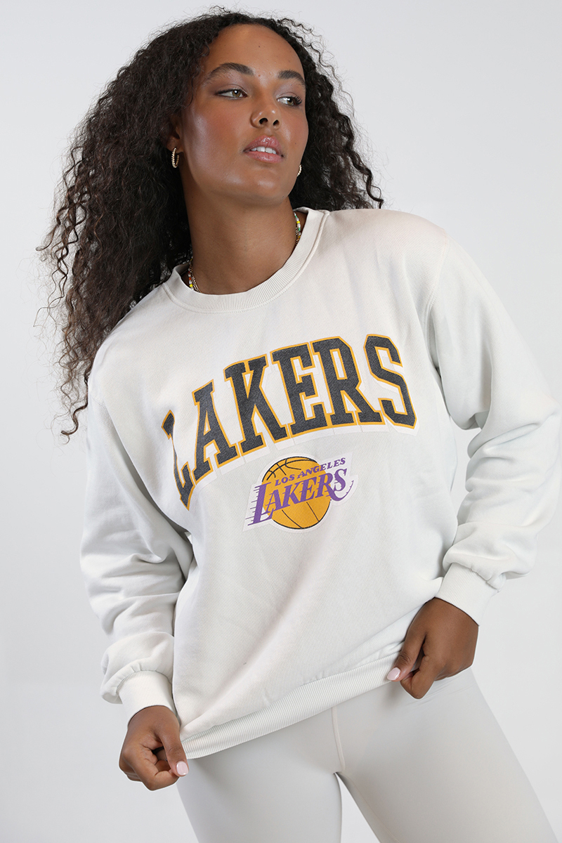 Mitchell & Ness NBA Los Angeles Lakers Merch Take Out Men's T-shirt White  BMTRINTL1234-LALWHIT