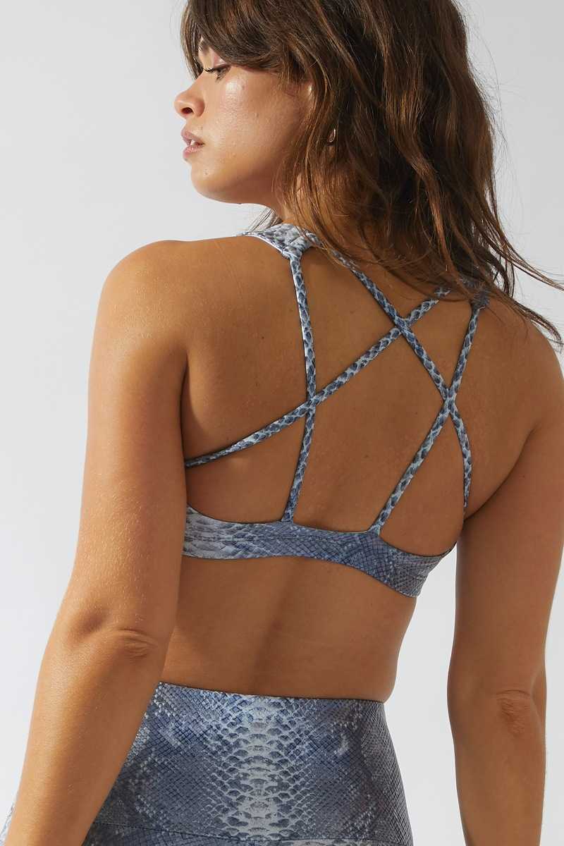 Soutien-gorge De Sport Onzie Hot Yoga Mudra – Bleu Feuille De Mamba, Taille M/L