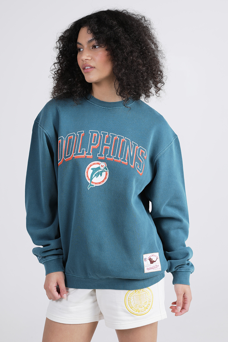 Mitchell & Ness - Miami Dolphins Perfect Season Tee in Faded Teal