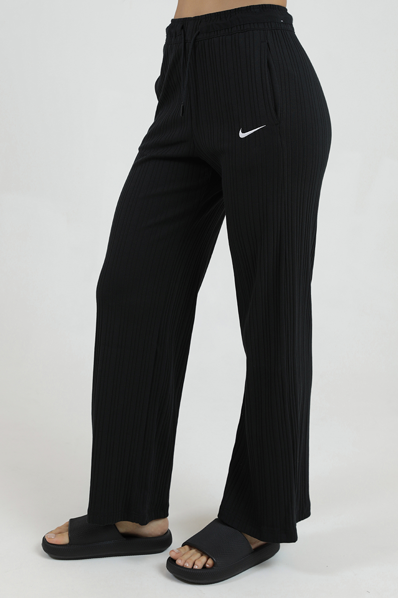 Nike Sportswear Ribbed Wide Leg Pants Black/White