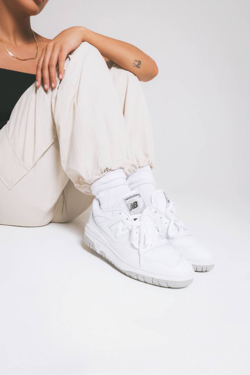 All white new balance women fashion