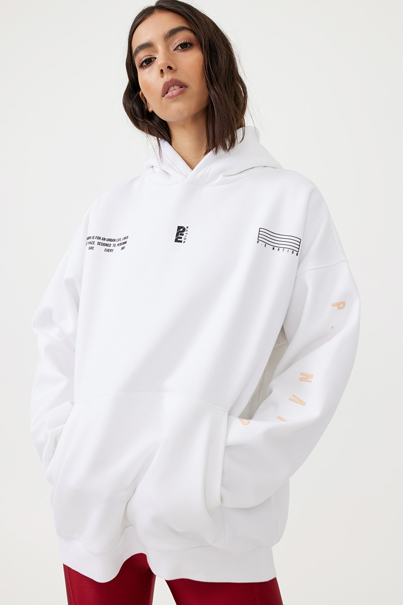 P.E Nation Courtside Hoodie - Optic White | Stylerunner