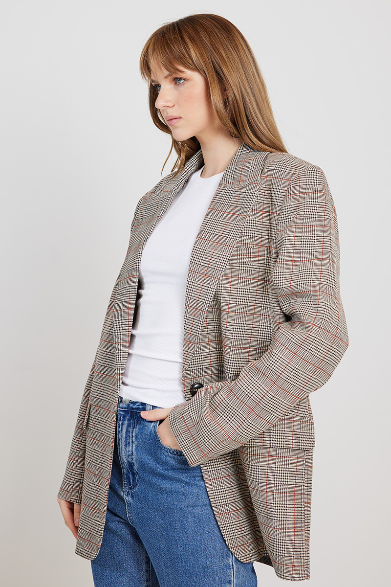 Ena Pelly Elena Boyfriend Blazer Elena Boyfriend Blazer Mini Check ...