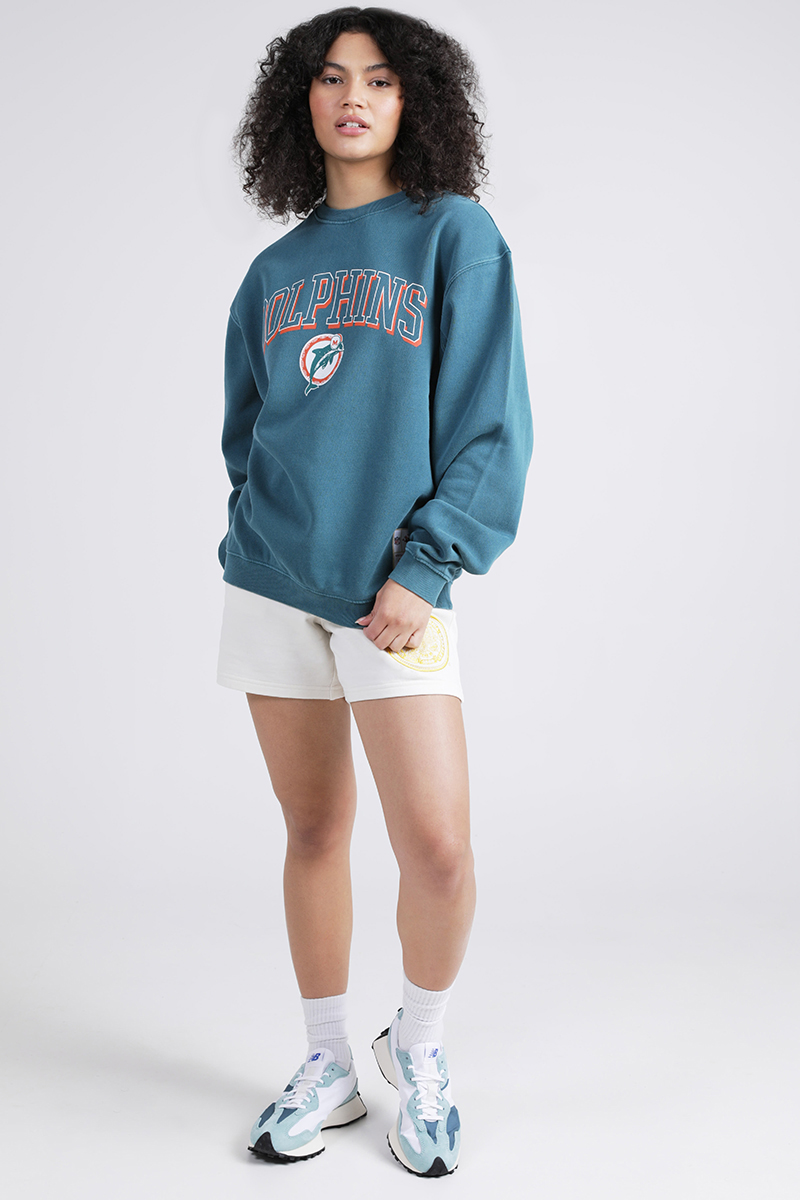 Mitchell & Ness - Mid Rise Miami Dolphins Arched Logo Sweat Pants in Faded  Teal