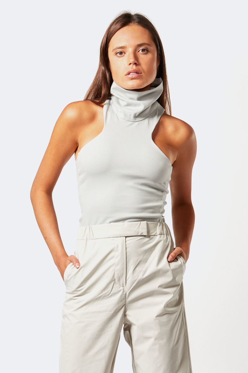 Snap Turtleneck T-Back Top