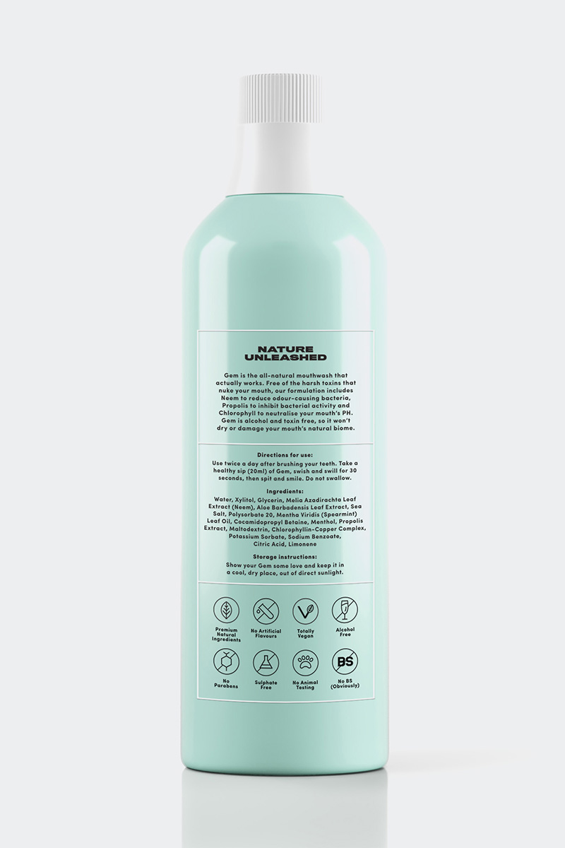 Gem Oral Microbiome Friendly Mouthwash Mint Stylerunner
