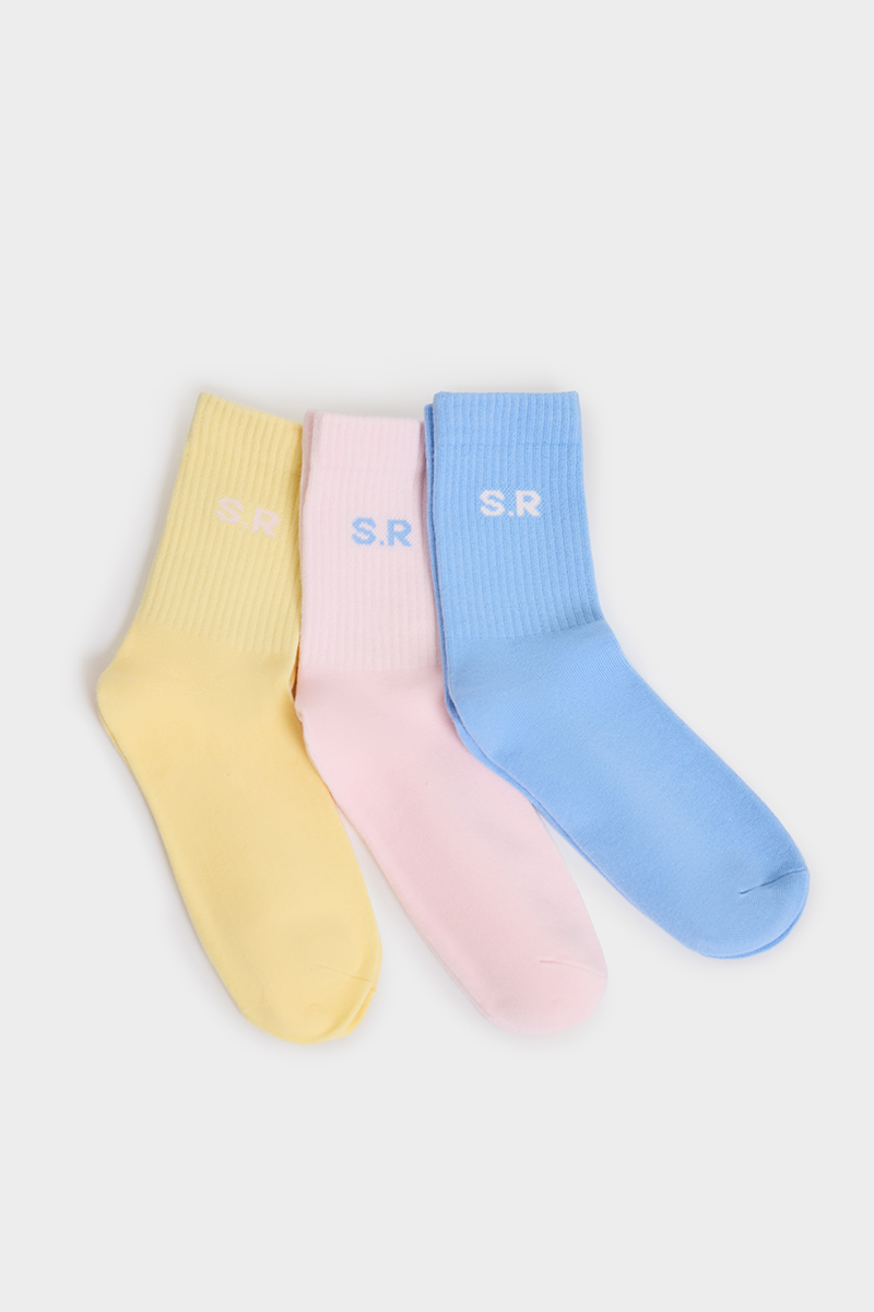 Stylerunner SR Half Crew Sock 3PK Butter Pink Chambray