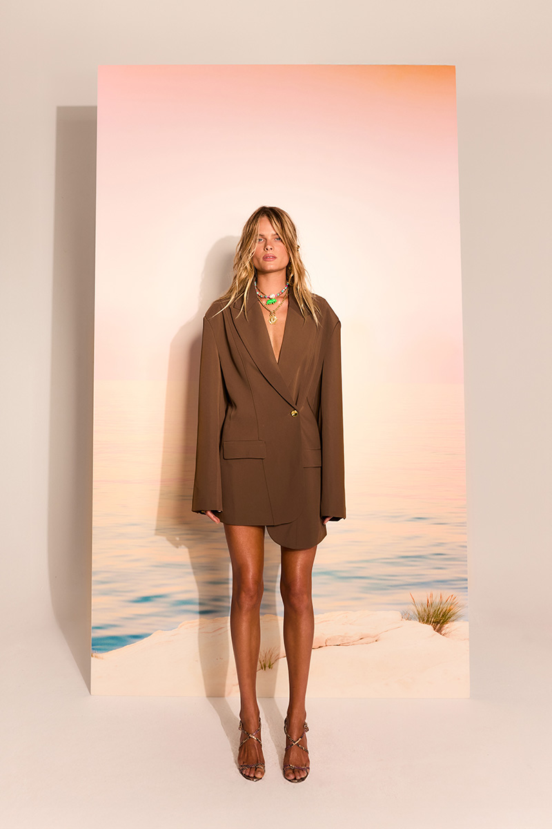 Felle Wrap Blazer Burnt Toffee