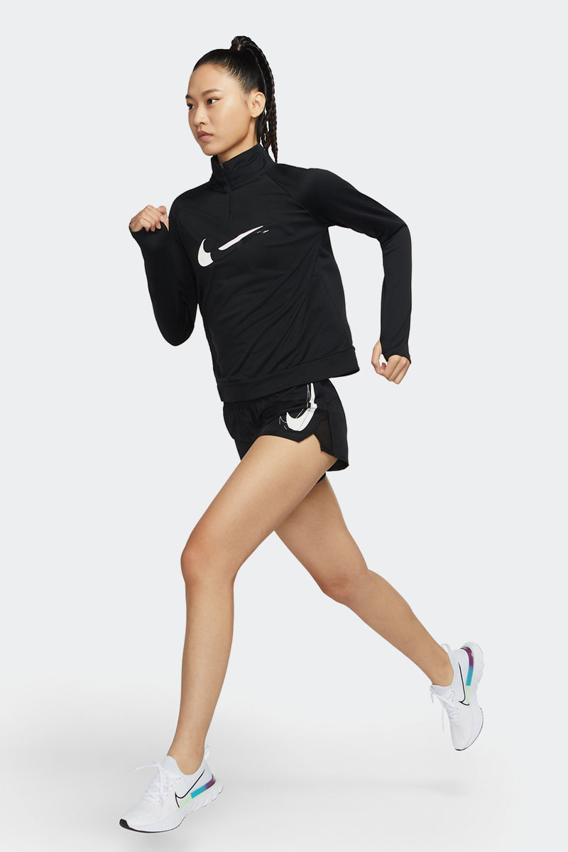 Nike Dri-FIT Swoosh Run 1/4 Zip Black/Off Noir/Reflective Silv