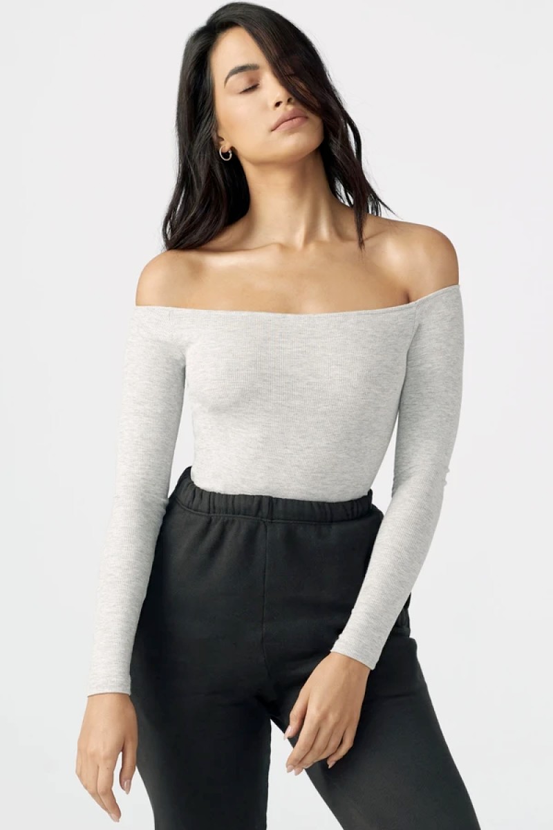 Bare Shoulder Long Sleeve