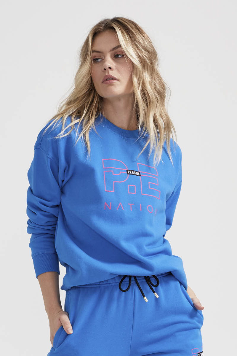 Sweatshirt Pe Nation Heads Up Sweat Pale Blue Clothing Pe Nation