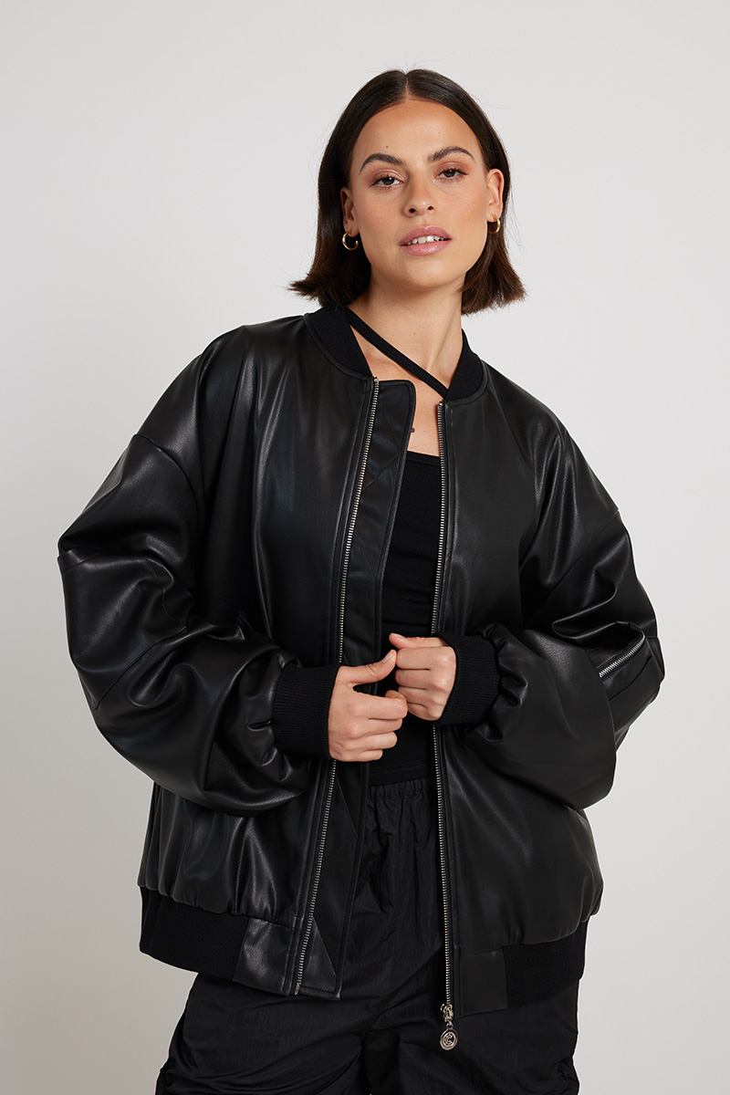 Misha Urban Carson Bomber Jacket Black | Stylerunner