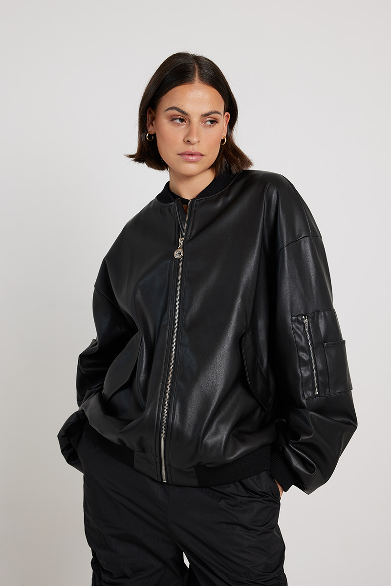 Misha Urban Carson Bomber Jacket Black | Stylerunner