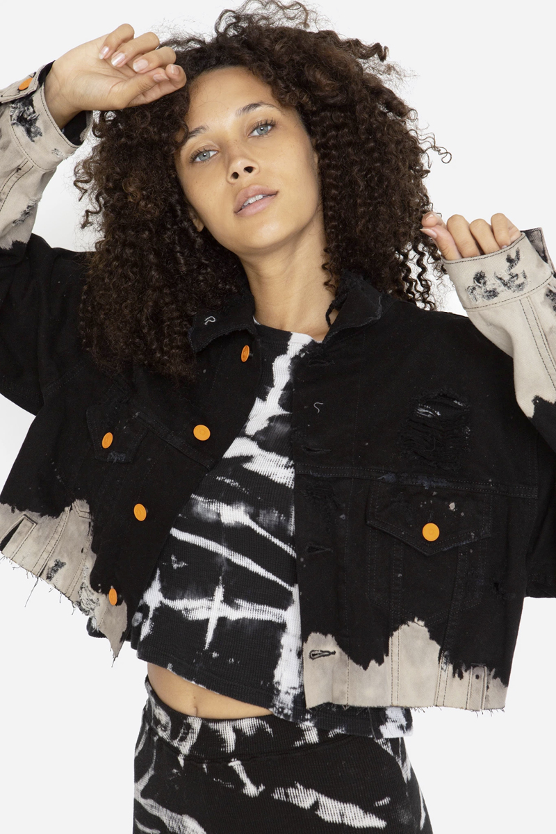 The Savage Acid Wash Cropped Jacket