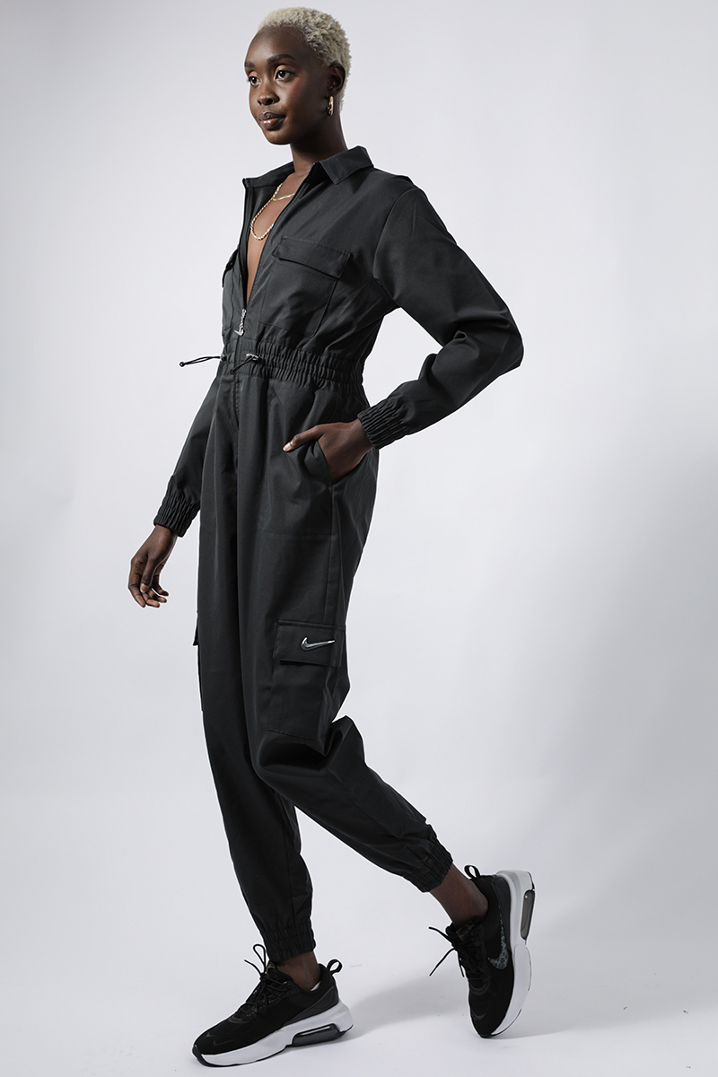 Nike Sportswear Swoosh Utility Jumpsuit - Black | Stylerunner